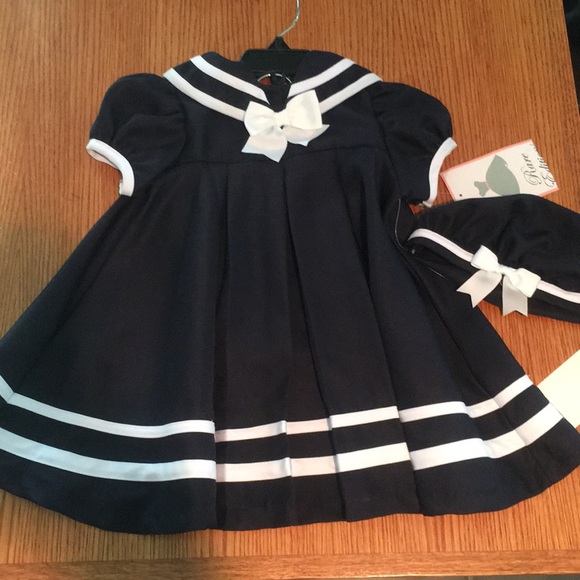 rare editions navy blue dress
